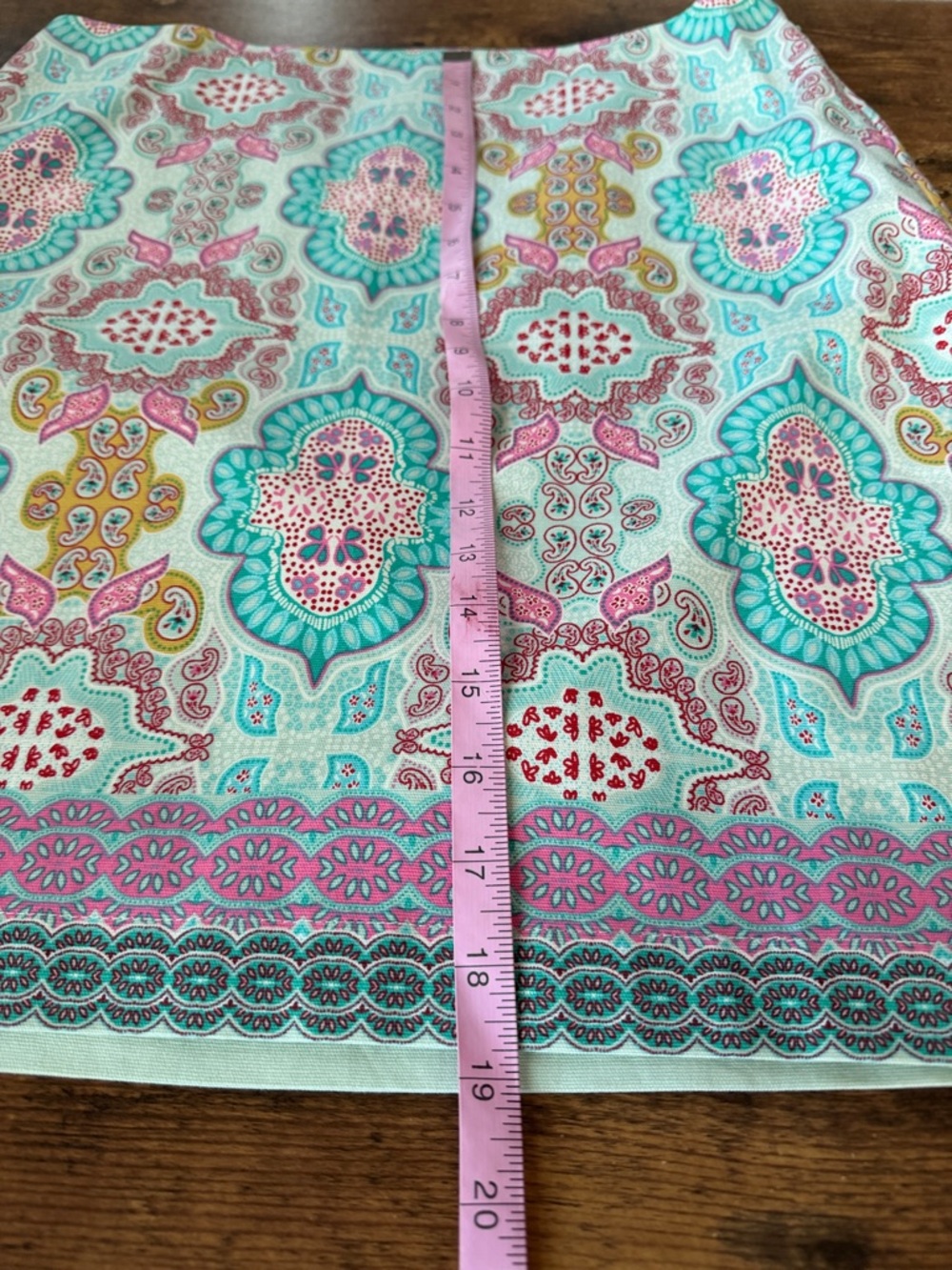 Talbots Multicolor Paisley-Print Pencil Skirt - Aqua, Pink, Yellow - Picture 2 of 6
